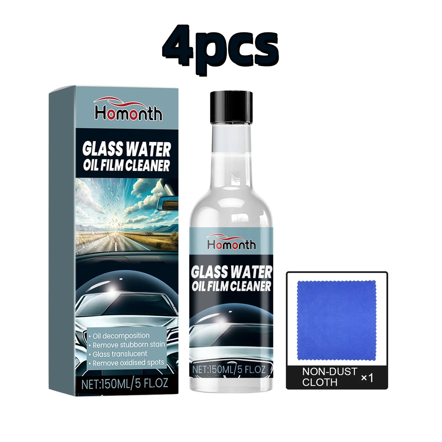 Homonth 150ml Car Windshield Oil Film Cleaner Auto Glass Coating Stain Cleaning Clear Vision Car Glass Oil Film Remover Agent