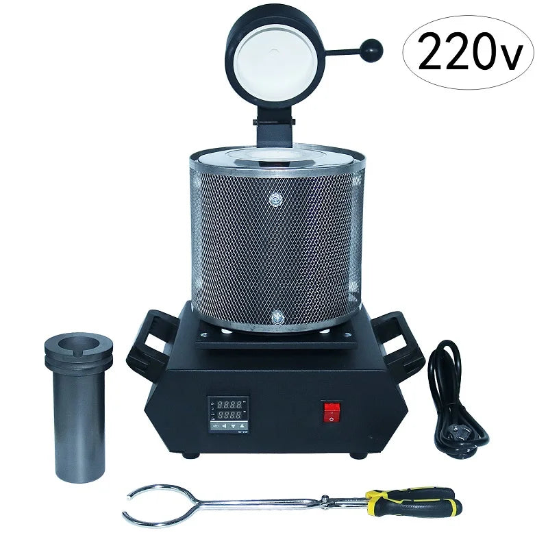 3KG Digital Heating Capacity Refining Precious Metal Silver 2100W Gold Melting Furnace Machine Jewelry Casting Tool
