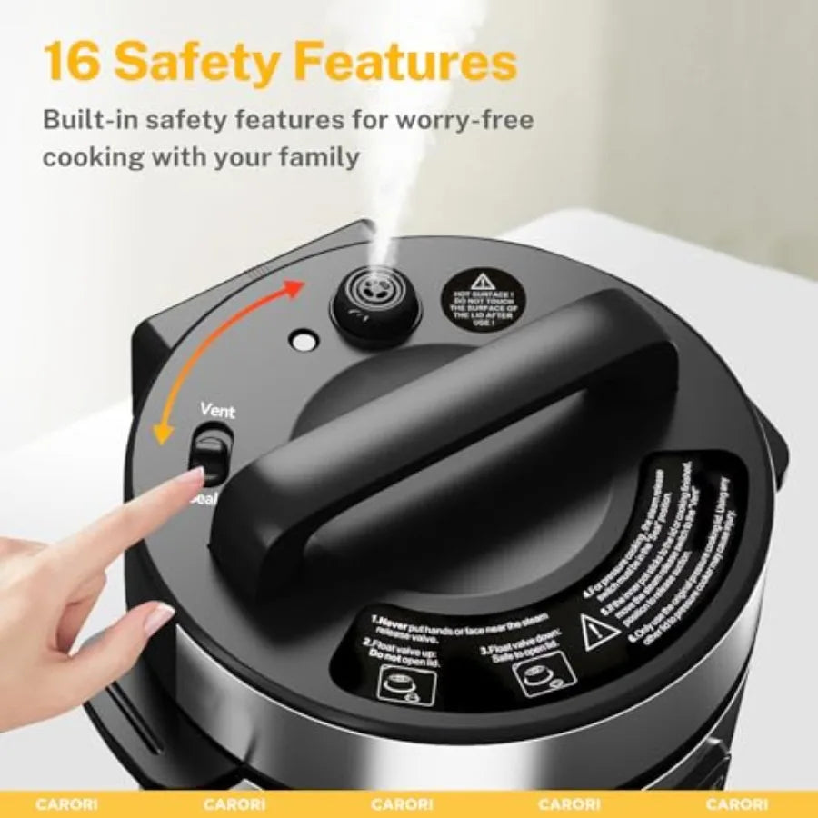 9-in-1 Electric Pressure Cooker 1000W Instant Multi-Cooker with IMD Touchscreen Silver 8 Qt Non-Stick Pot Rice Cook Slow Cook S