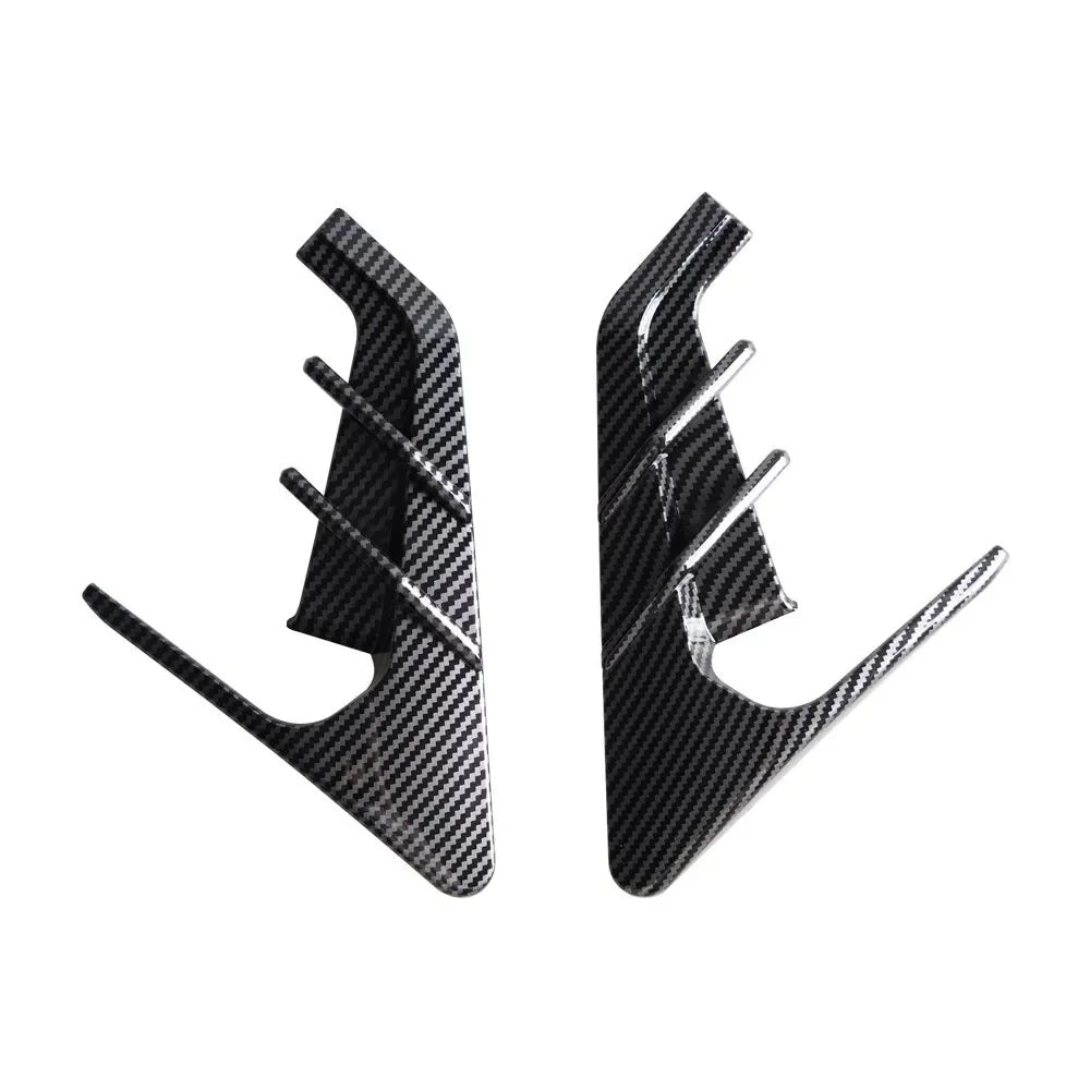 Bright Carbon Fiber Car Side Camera Flanks Covers Spoiler Decorative Protector Guards Dustproof DIY Kit For Tesla Model 3 Y