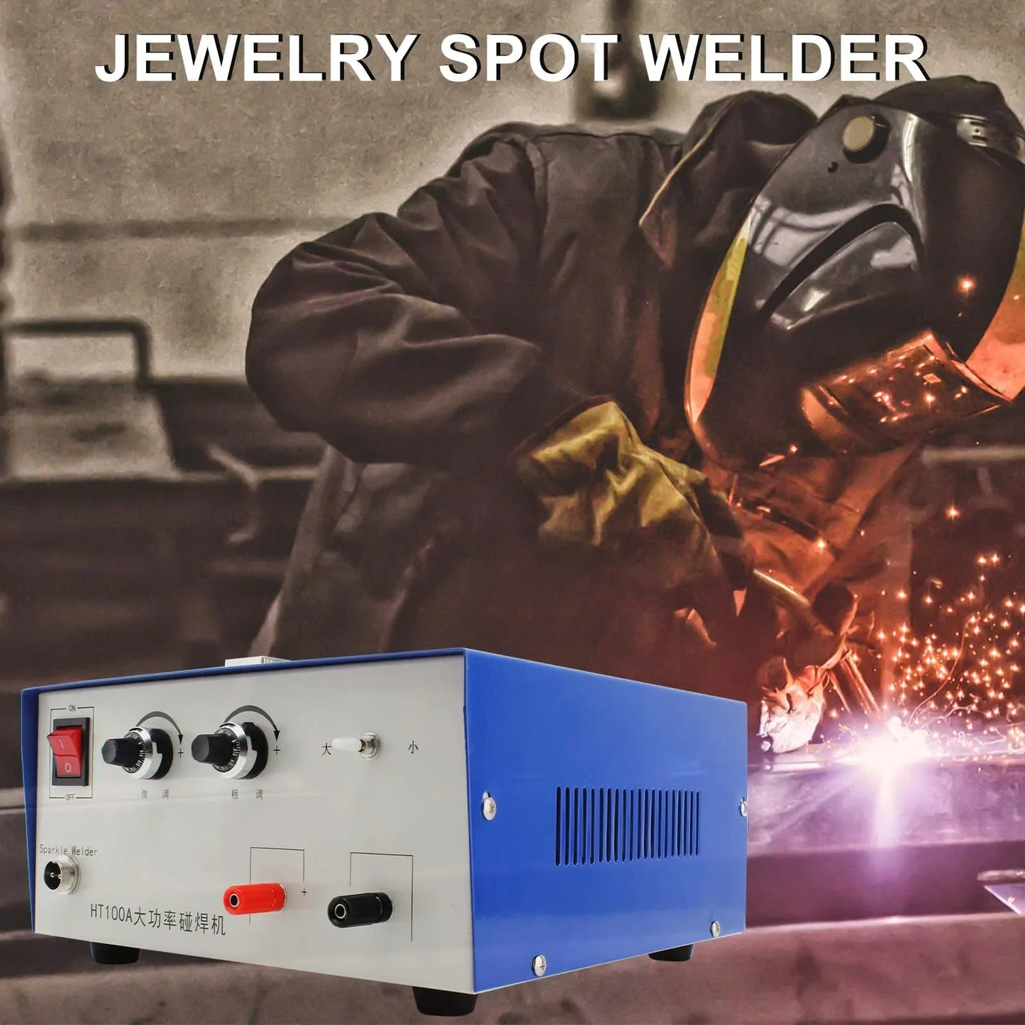 100A Spot Welding Machine Jewelry Handheld Small Laser Welder High Power Coil Bracelet Interface Soldering Tool