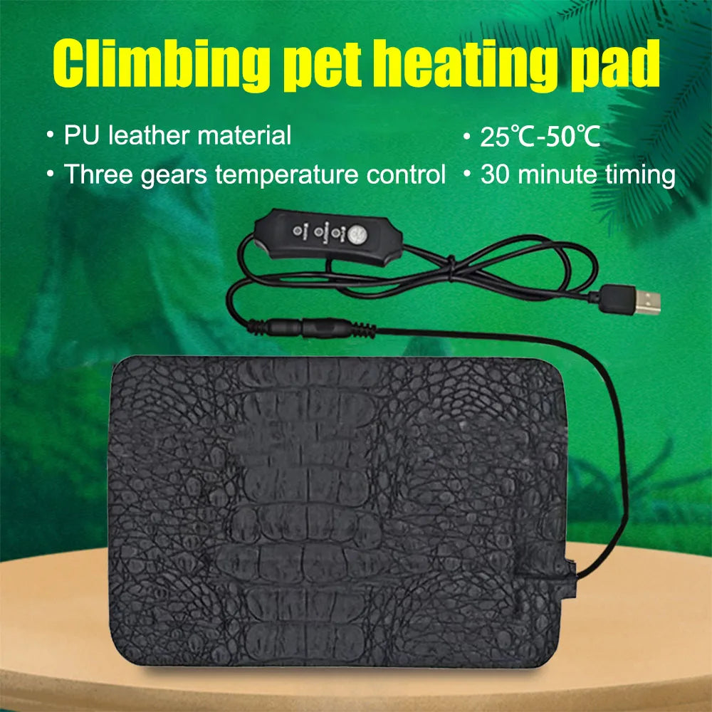Pet Heating Pad Reptile Warm Heater USB Electric Blanket Warm 3 Gear Adjustable Temperature Controller Incubator Mat Heated Pad