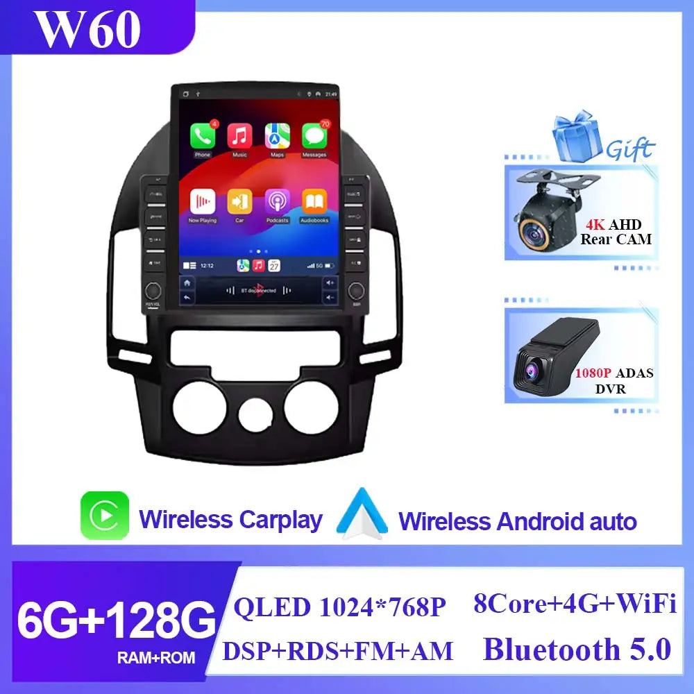 9.7 INCH Car Radio For Hyundai I30 2006 2007 2008 2009 2010 2011 Multimedia Android 14 4G WIFI No DVD Player 2 Din Carplay BT