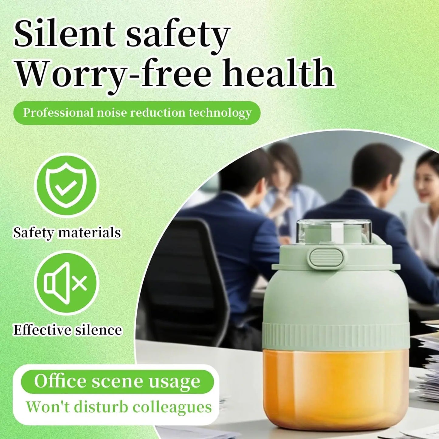 Portable Rechargeable Blender for Smoothies & Shakes - Green, Compact for Office, Gym, Travel