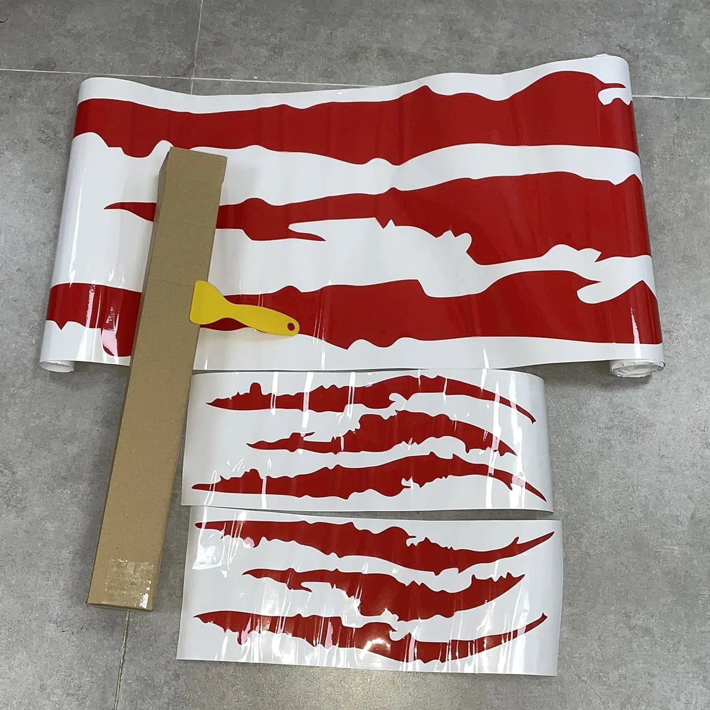3pcs Car Stickers Vinyl Claw Marks Decals for Men (Red)