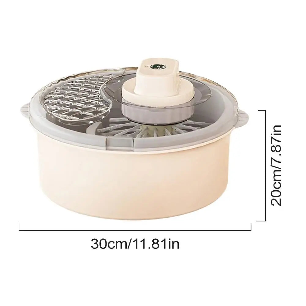 Fruit Veggie Bowl Electric Cleaning Dryer Fruit Vegetable Dry and Wet Separation Draining Salad Spinner Vegetable Washer Spinner