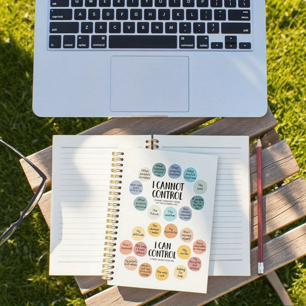 Hardcover Spiral Mental Health Journal for self-reflection. A psychology gift for wellness.
