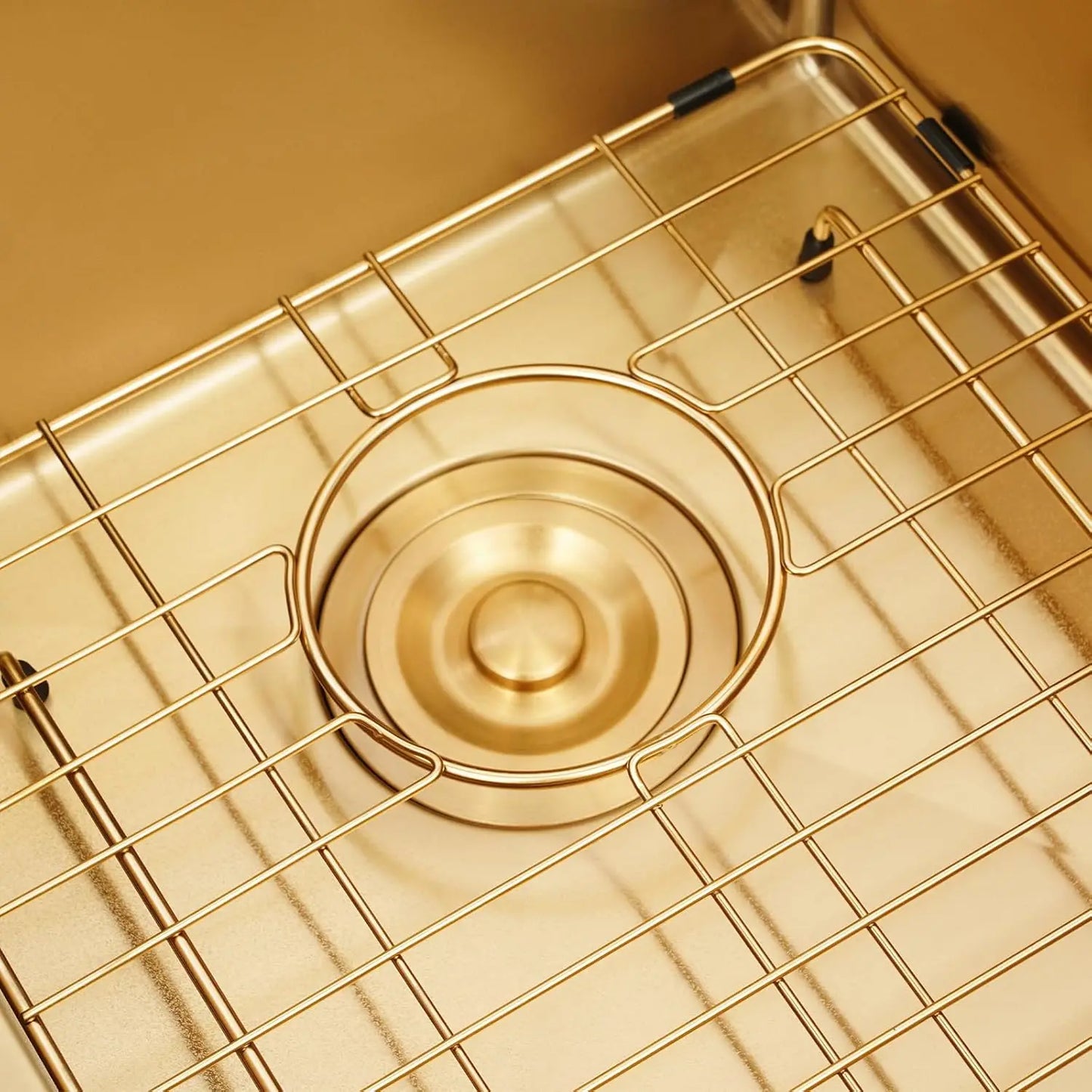 Double Bowl Sink, 31 Inch Undermount Stainless Steel Sink with Grid and Drainer for Commercial Kitchens, Homes, Backyards (Gold)