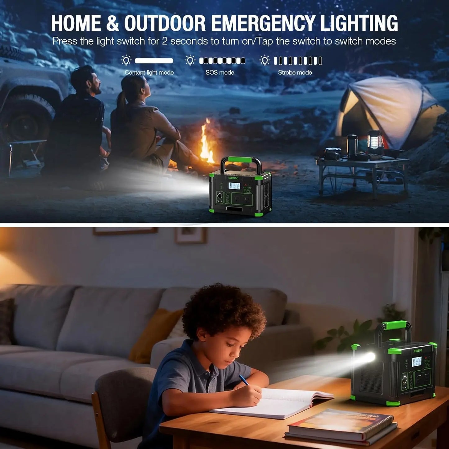 500W Portable Power Station (1000W Peak), 2x 110V AC Outlets & 60W USB-C PD, 10-Output Portable Power Bank with, Customized