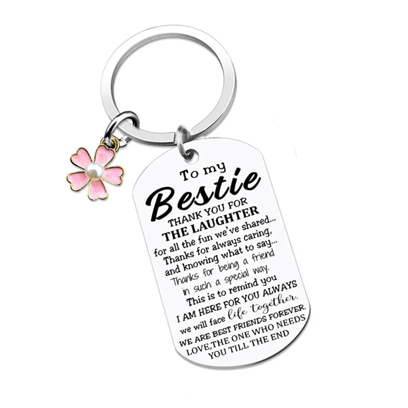 Unique Bestie Gifts,Bestie Flowers,Best Friend Keychain,Birthday Keyring,Good True Friends Friendship Urn Pet urn Pet memorial