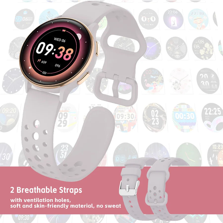Women's smartwatch, ultra-clear screen activity tracker for iPhone/Android, more than 110 sports modes,purple