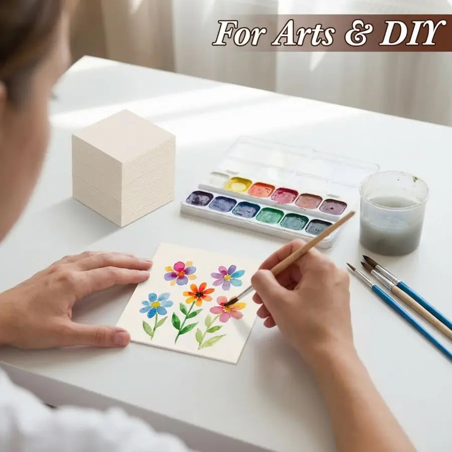 400 Pcs Disposable Paper Bar Coasters Bulk, 4 Inch Cardboard Coasters Square Blank for Drinks DIY Crafts Wedding White
