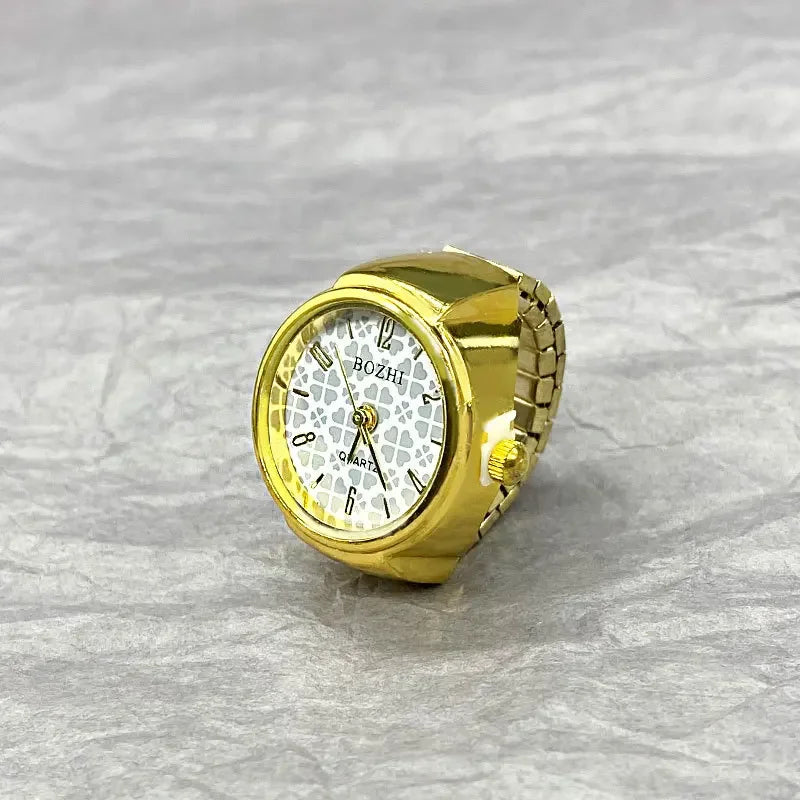 Hot Selling Finger Watch Ring Creative Movement Fashion Accessories Vintage Alloy Shell Quartz Watch Men Jewelry Women Gift