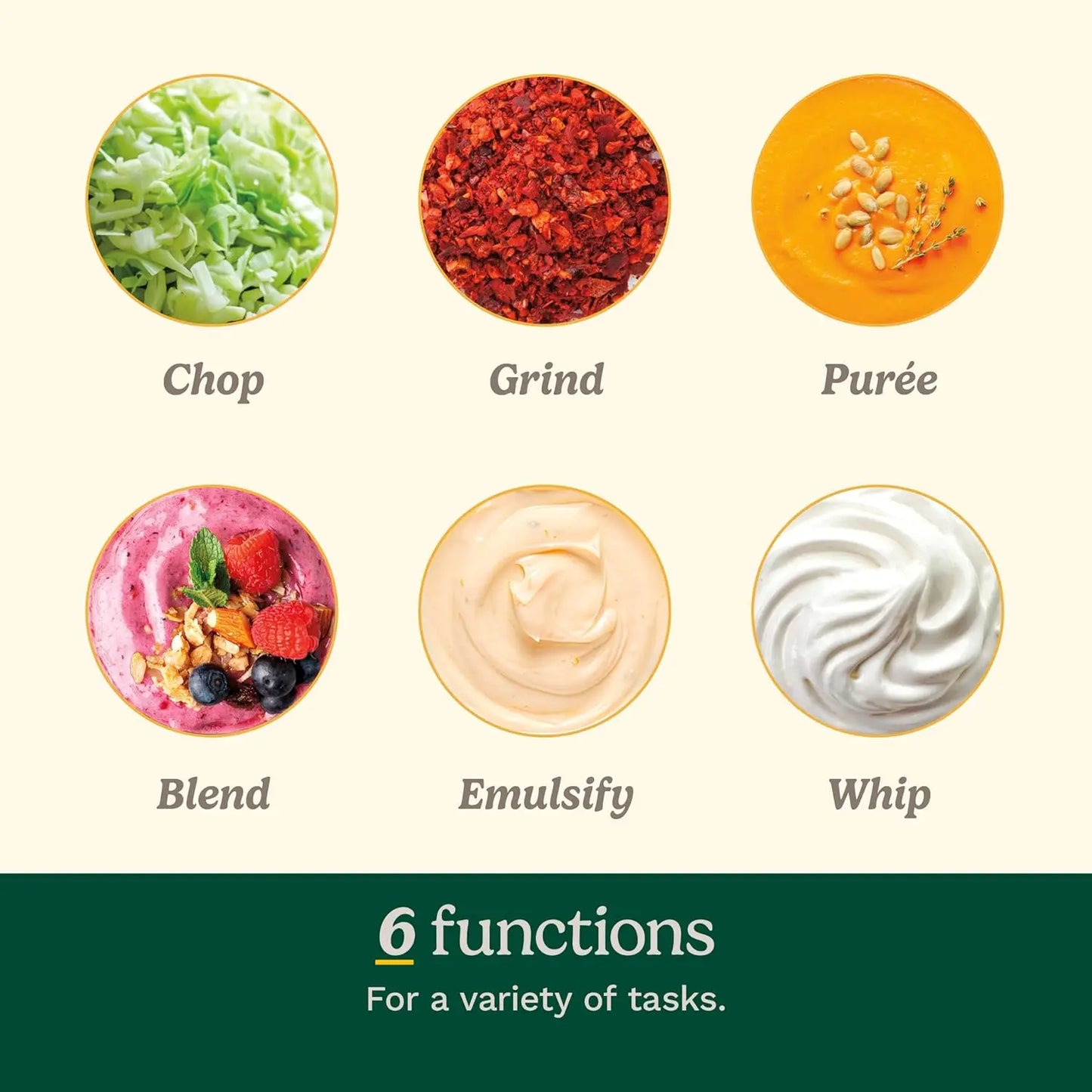 Compact Variable Speed Hand Blender with Stainless Steel Blades, Cordless Immersion Mixer for Smoothies, Soups, and Purees