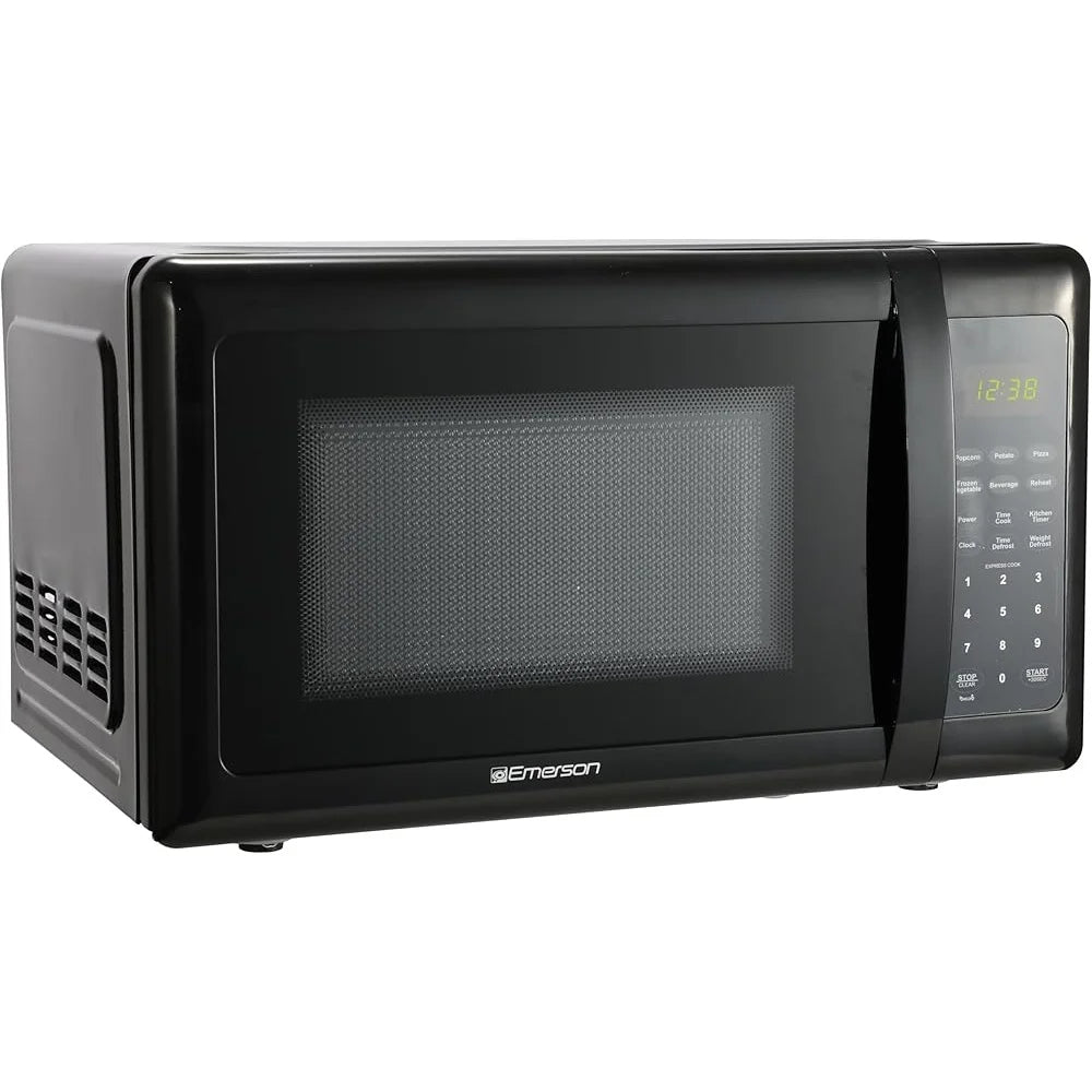 Compact Microwave Oven Touch Control LED Display 700W 10 Power Levels 6 Auto Cook Menus 0.7 Cu Ft Countertop Appliance
