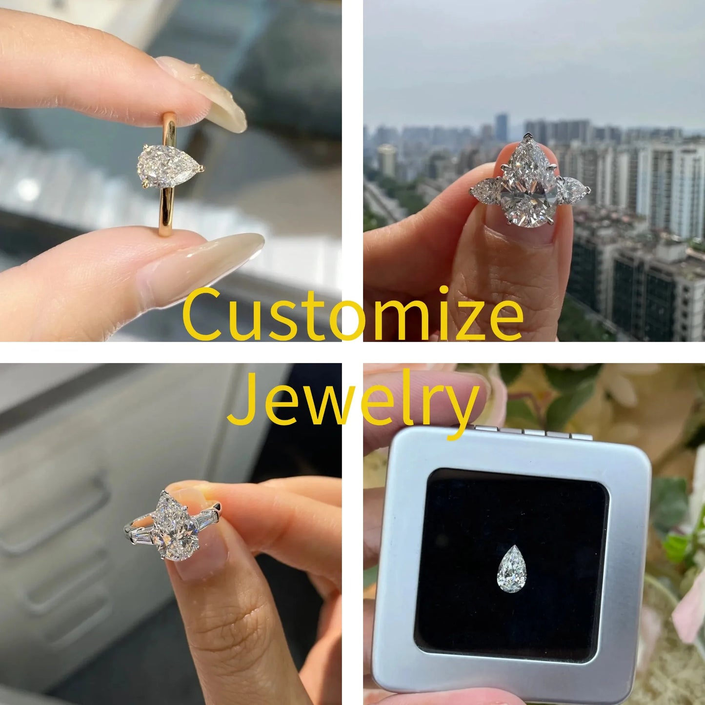 Pear Shape Lab Grown Diamonds With IGI Certificate CVD HPHT 1ct 1.5ct 2ct 2.5ct 3ct 5ct Laboratory Diamond Wholesale