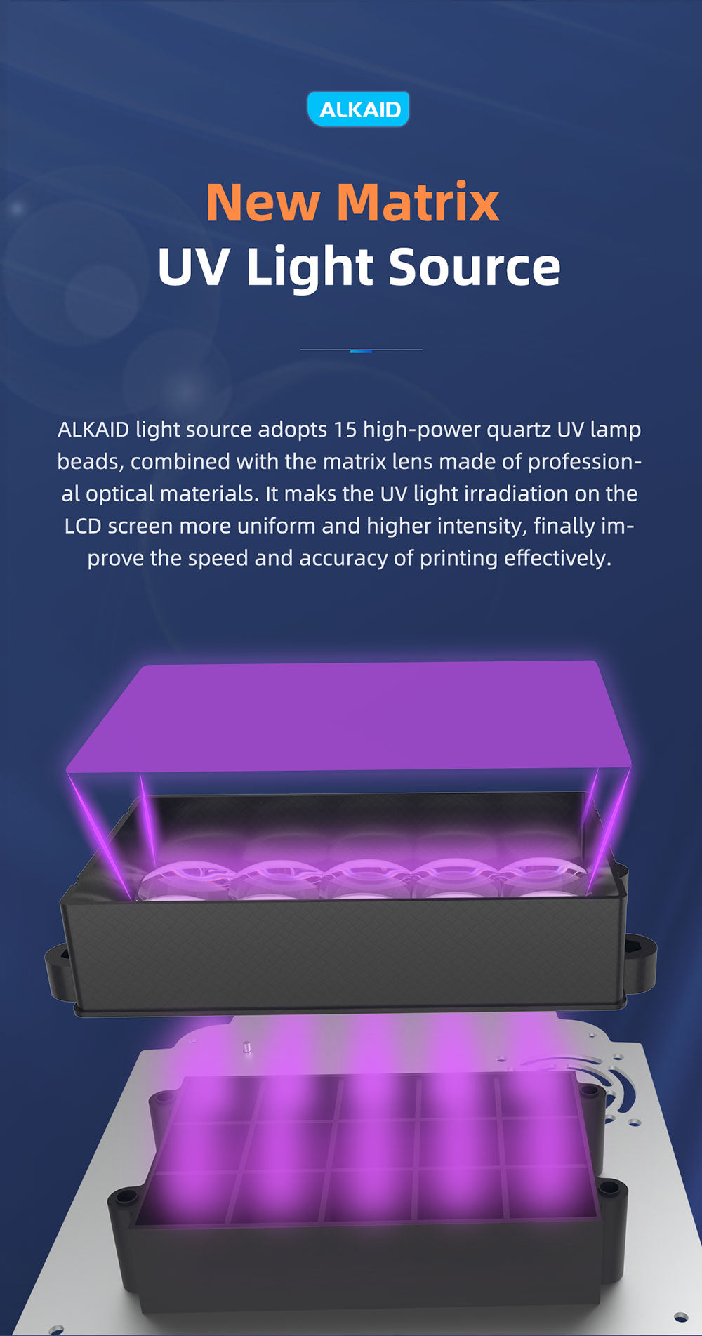 GEEETECH ALKAID LCD 3D Printer UV Light Curing Resin Printing, Large Build Volum 82*130*190 7.48" High Resolution Fast Printing