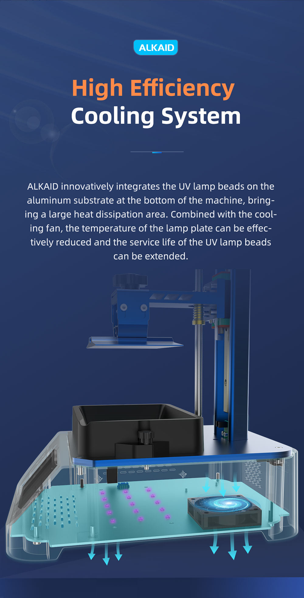 GEEETECH ALKAID LCD 3D Printer UV Light Curing Resin Printing, Large Build Volum 82*130*190 7.48" High Resolution Fast Printing