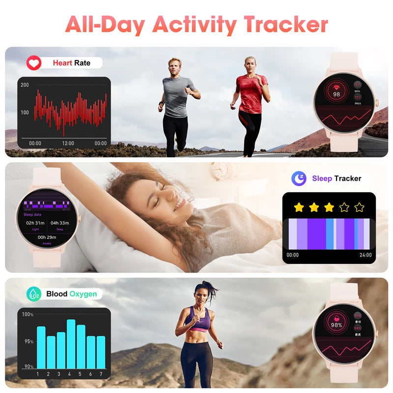 Hwagol 2024 Women'S Smartwatch Bluetooth Call 1.39 Touch Screen smart watches for men Health MonitoringIp67Waterproof Fitness