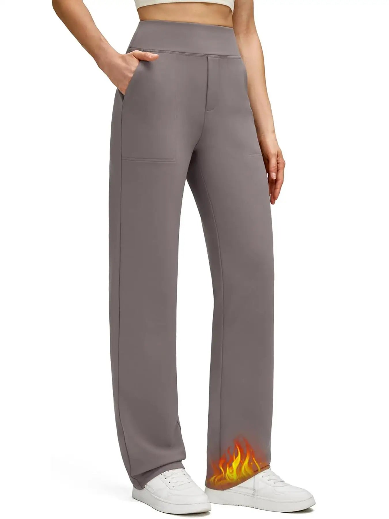 3pcs Women's High-Waisted Straight-Leg Pants - Comfortable Loose Pocket Pants, Stylish Versatile Winter Casual Essential