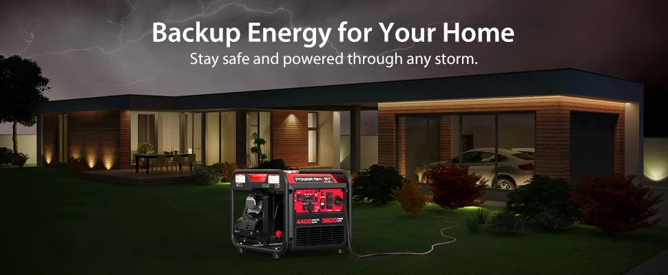 PowerSmart 4400W Portable Generator with Inverter Technology, RV Ready 30A Outlet, Gas Powered, Lightweight & Quiet for Home Use