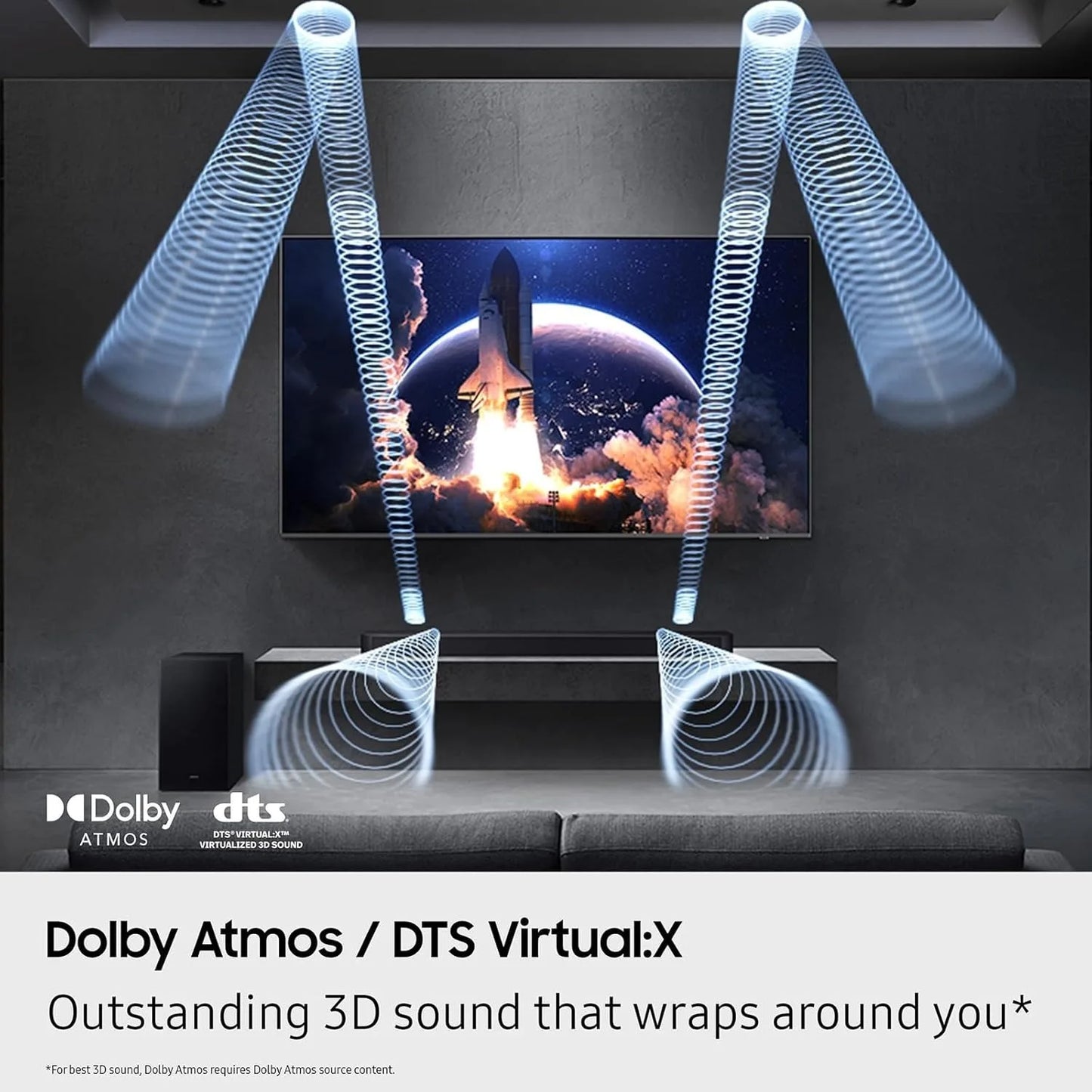 Samsung 3.1.2CH Q-Series Soundbar with Subwoofer, Dolby Atmos Home Theater