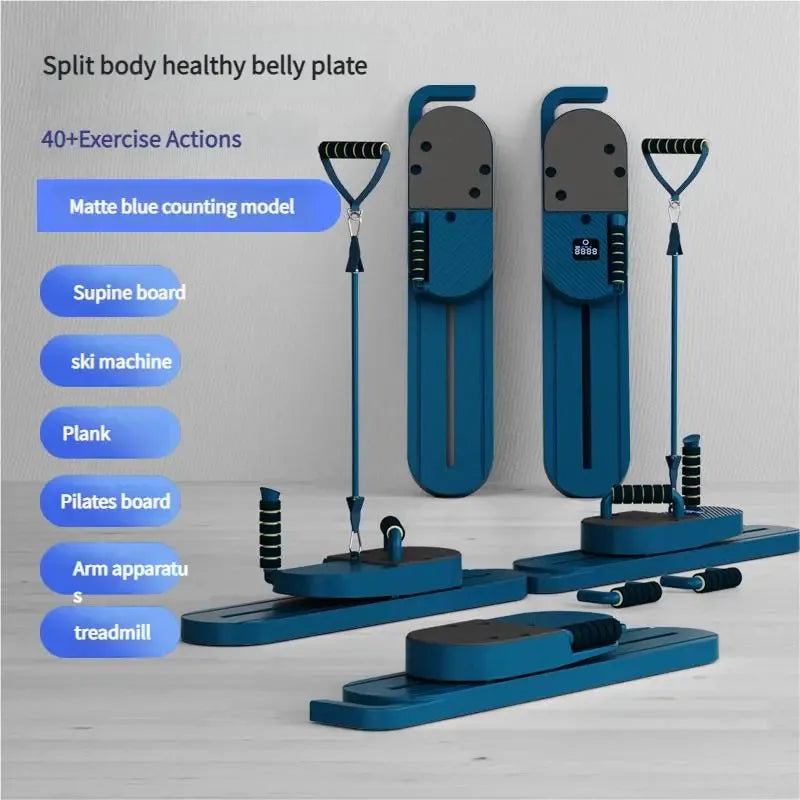 Split Pilates balance board, 40+ exercise movements, multifunctional fitness tool, (abdominal board, ski machine, yoga)