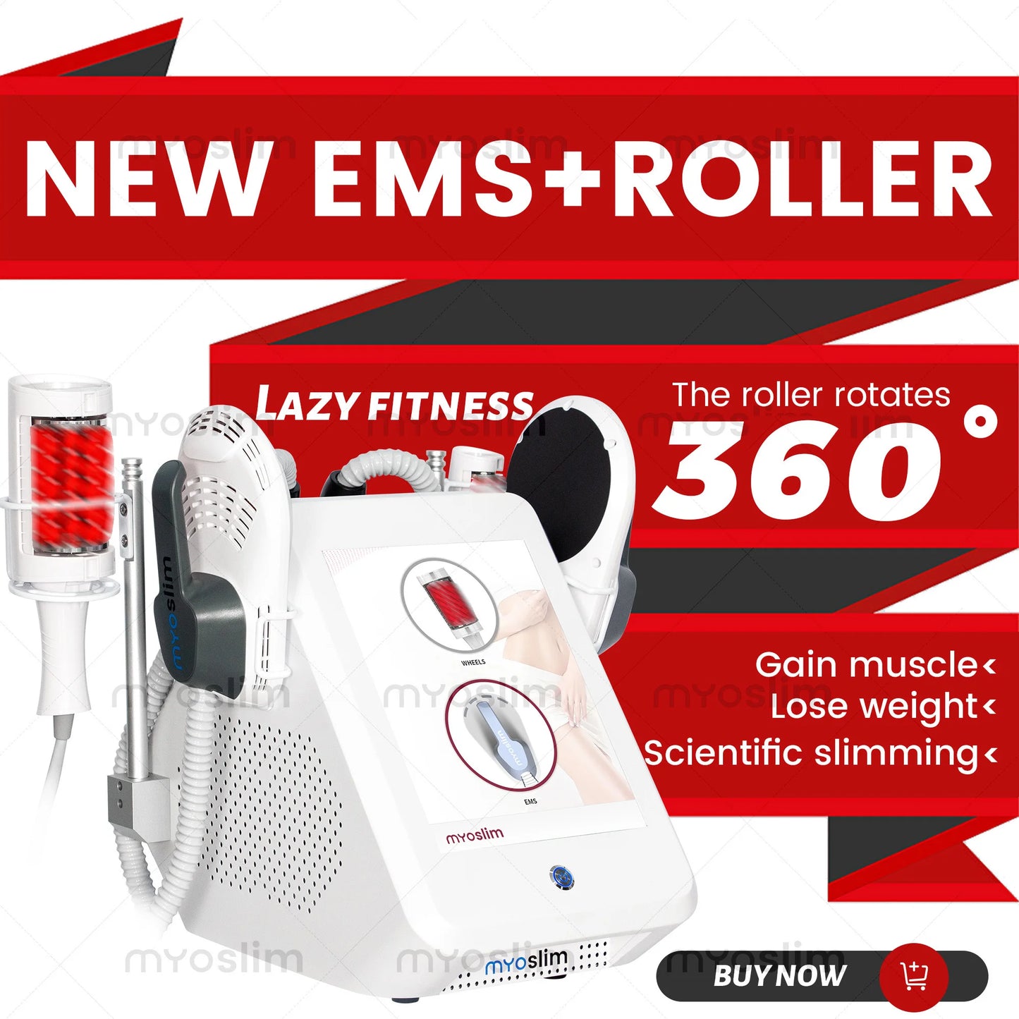 EMS Inner Ball Roller Body Shaping Machine 360° Rotation Lazy Fitness Muscle Gain Weight Loss Device