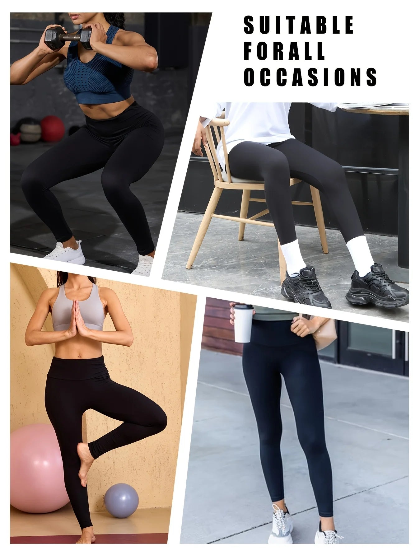 Women's High-Waisted Tummy Control -Lined Leggings - Workout Pants with Pockets, Running & Yoga Pants, Machine Washable Gym