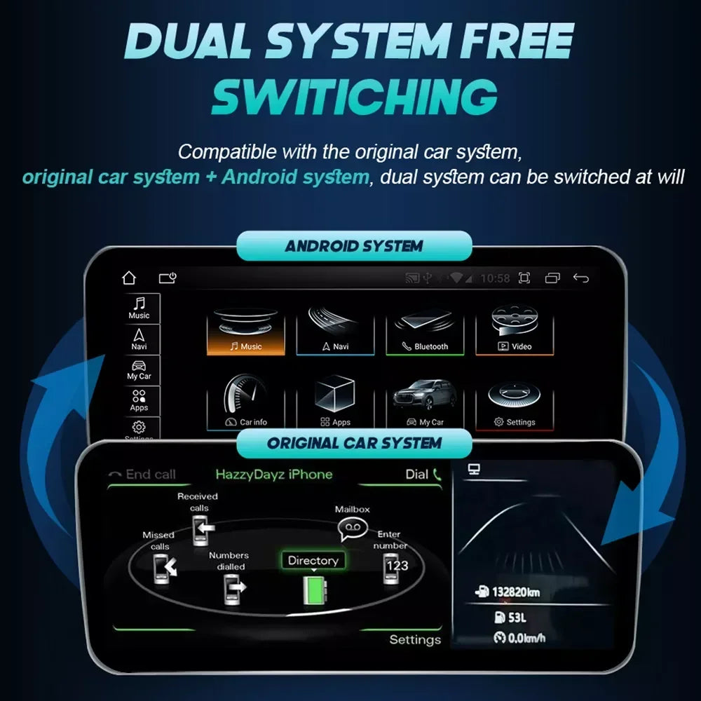 Android 14 Auto Radio CarPlay For Audi A1 Q2 2010-2023 GPS Car Multimedia Player Navi Stereo DSP WIFI SIM BT IPS Touch Screen