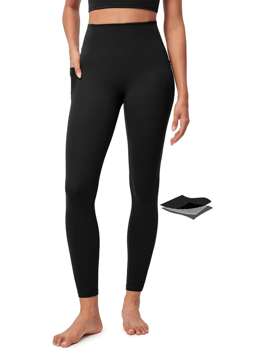 1pcs Black High-Waist Yoga Pants with Pockets 4-Way Stretch Quick Dry Tummy Control Non-See-Through for Gym Yoga Running Pilates