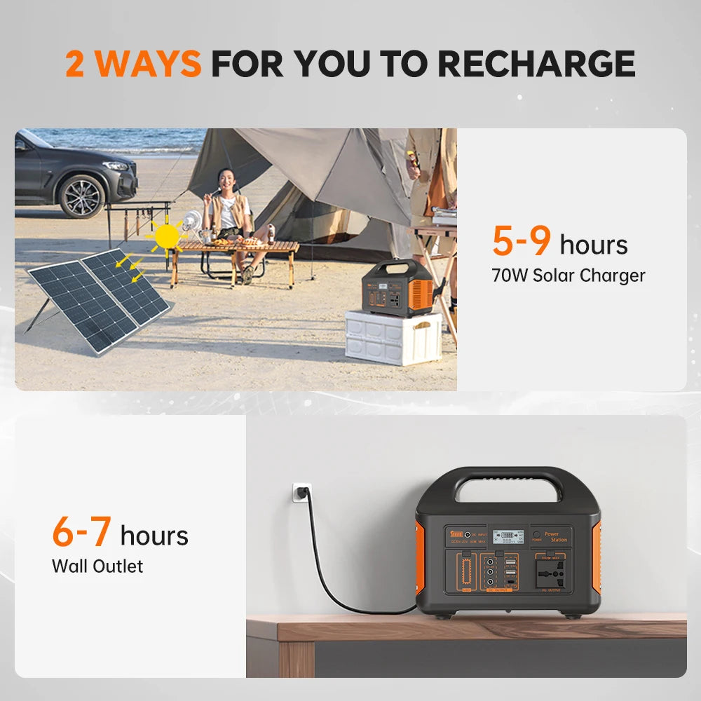 Gaiaray 500W 300W Portable Power Station AC 110V Solar Generator LiFePO4 Battery UPS Emergency Charging Station For Camping Home