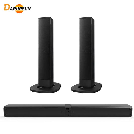 DARUPSUN Portable Surround Sound Bar Bluetooth 2 Speaker in 1 Subwoofer TV Home Theater