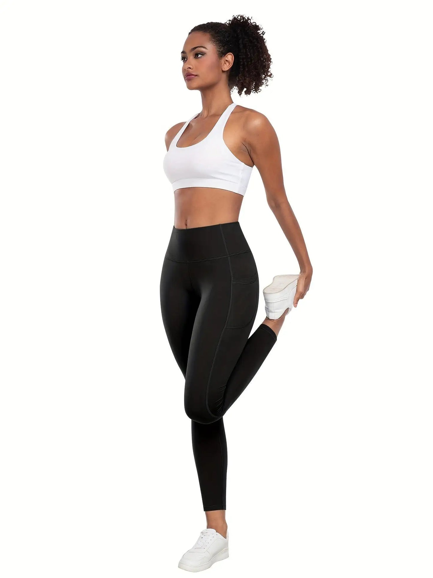 3 Pack Women's High Waisted Tummy Control Leggings with Pockets - Super Soft Stretchy  Running Workout Pants, Machine Washable