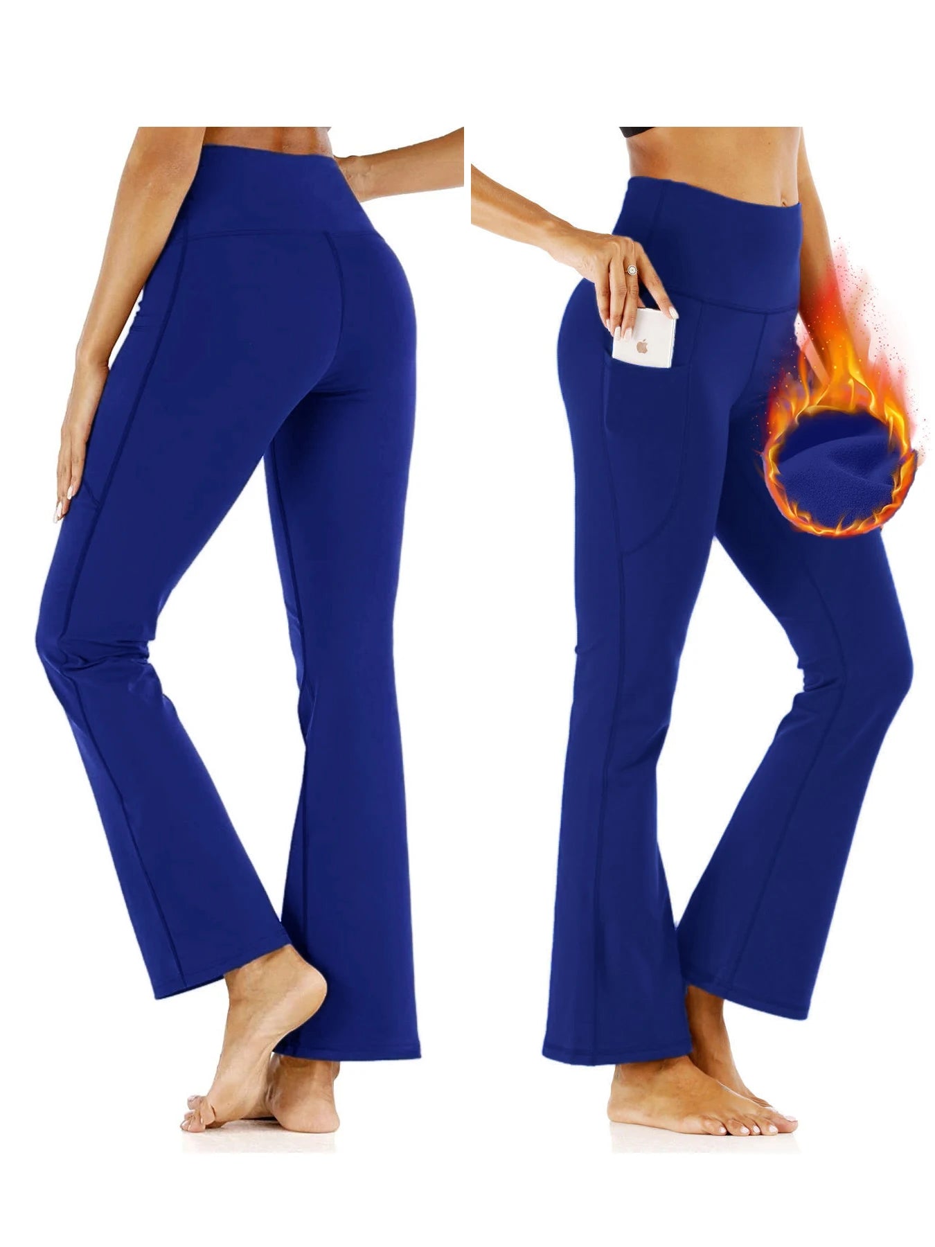 3-Pack Women's Solid Skinny Flare Leg Pants,High Waist Stretch Flared Pants, Sports Yoga Pants Compression Leggings Running Fitn
