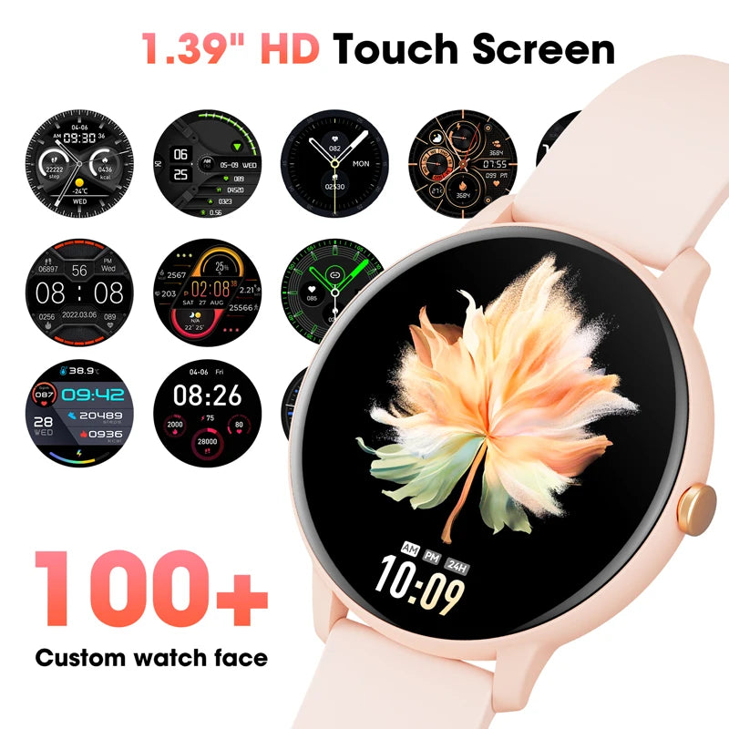 Hwagol 2024 Women'S Smartwatch Bluetooth Call 1.39 Touch Screen smart watches for men Health MonitoringIp67Waterproof Fitness
