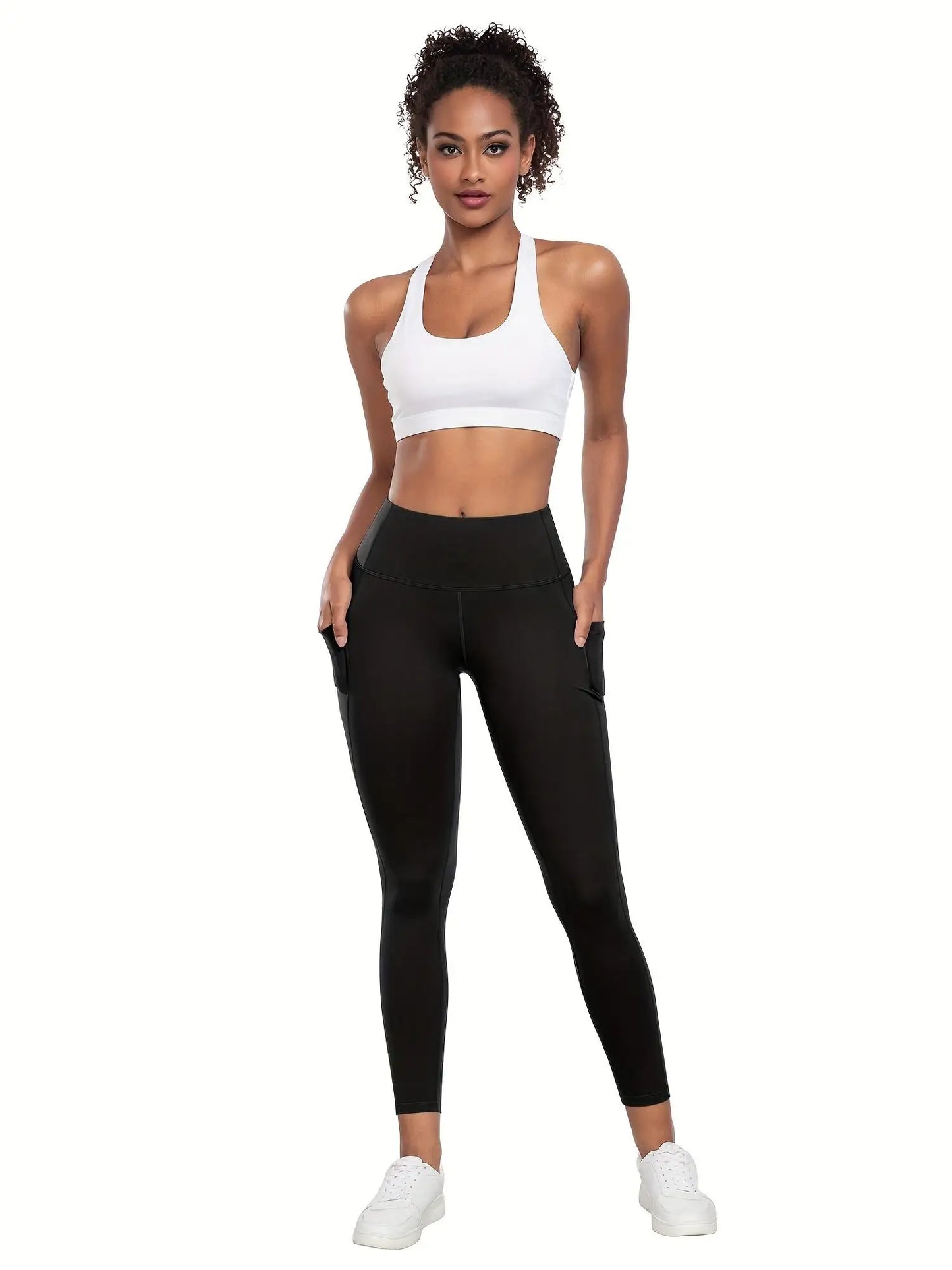 3 Pack Women's High Waisted Tummy Control Leggings with Pockets - Super Soft Stretchy  Running Workout Pants, Machine Washable