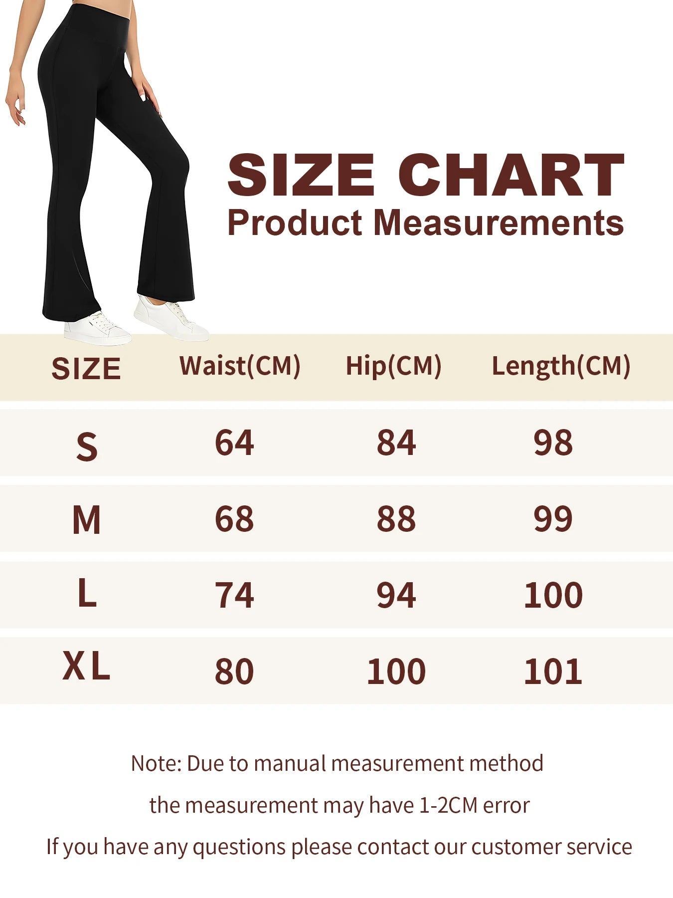 Women'S High Waist Pants with Pockets - Winter Flare Leggings, Tummy Control Bootcut Design, Solid Black for, Workouts