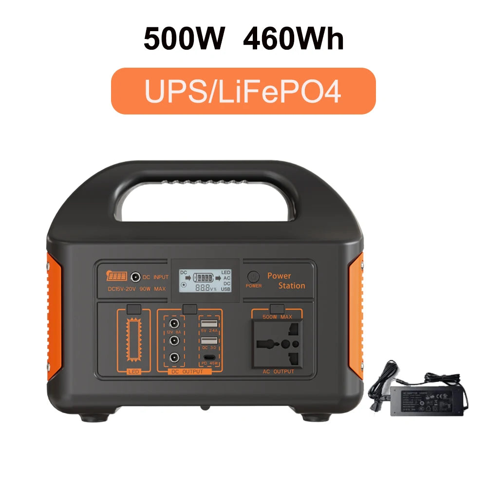 GaiaRay 300W 500W 460Wh Portable Power Station Solar Generator AC 110V Emergency Power Plant Camping Power Bank for Travel Home