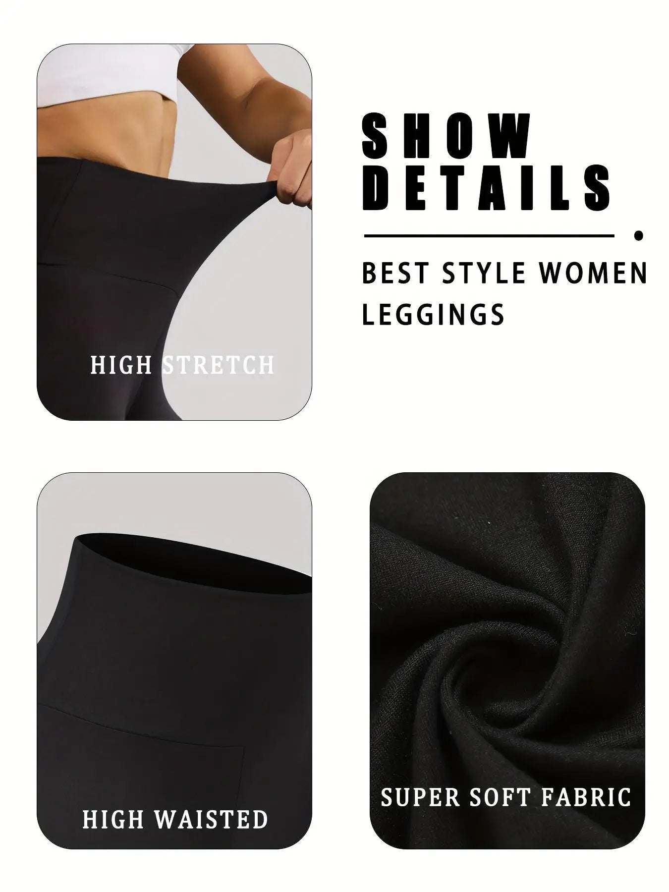 Hot Sale Black  Yoga Pants Women Stretch Workout Leggings With Pockets Activewear