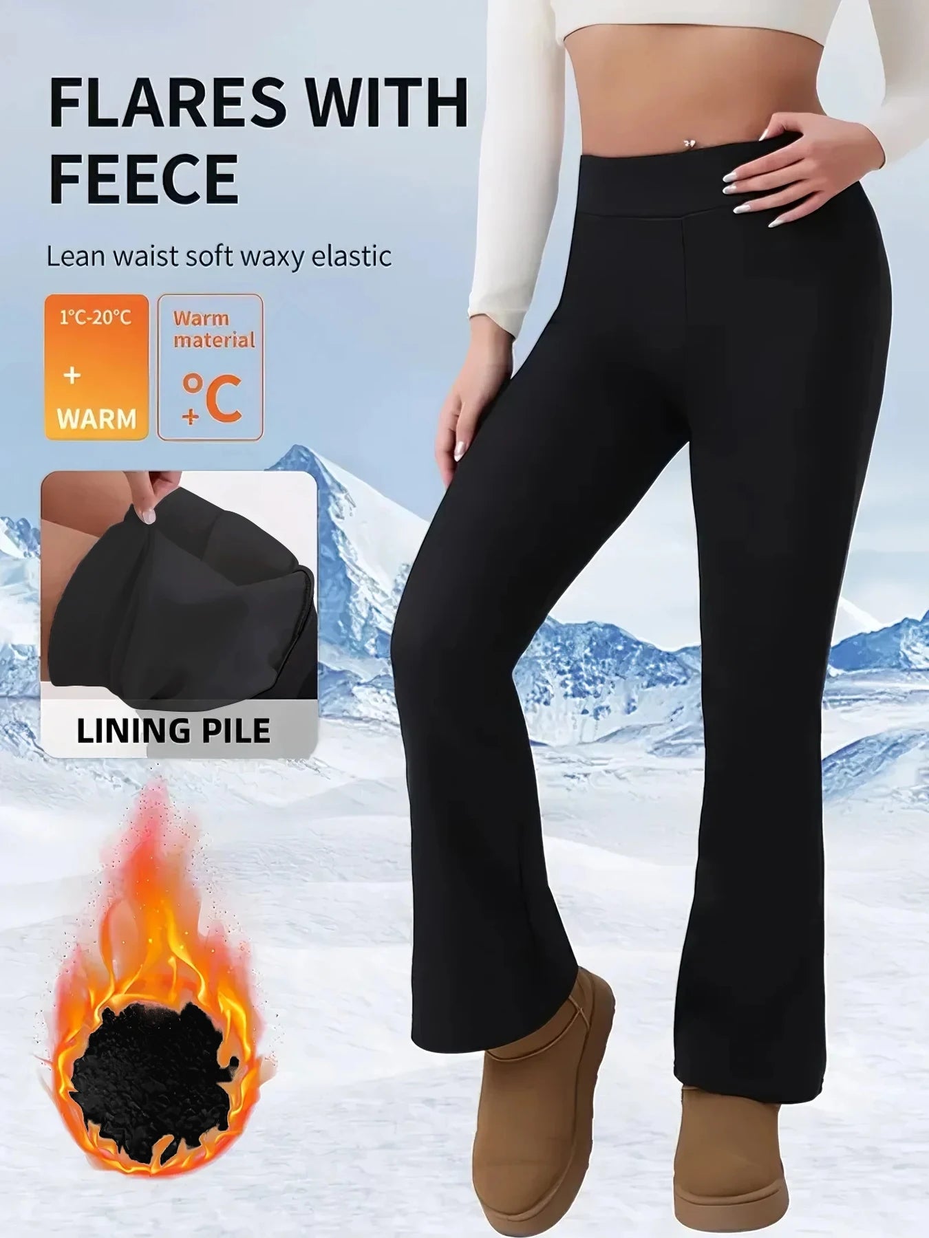 3-Pack Women's Solid Skinny Flare Leg Pants,High Waist Stretch Flared Pants, Sports Yoga Pants Compression Leggings Running Fitn
