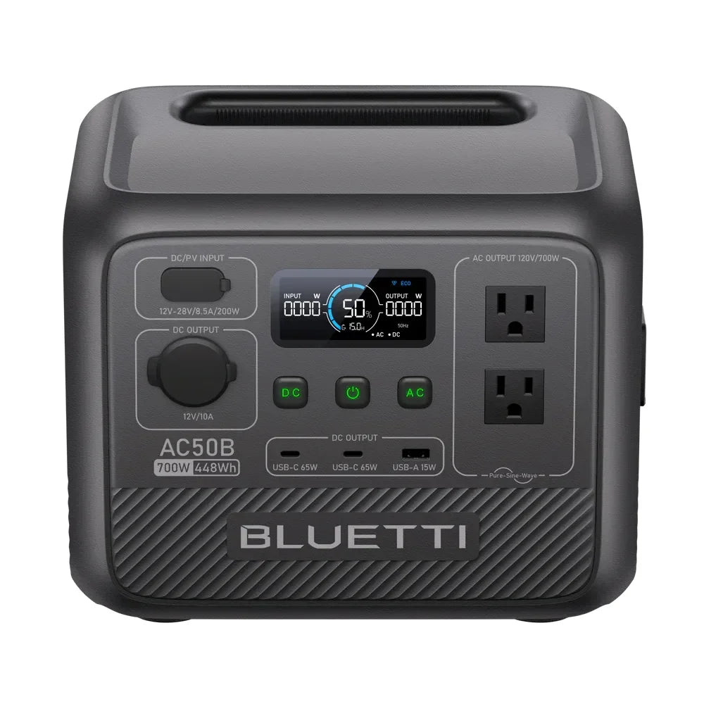 BLUETTI AC50B Portable Power Station | 700W 448Wh Compact Reliable Energy for Outdoor and Emergency Use