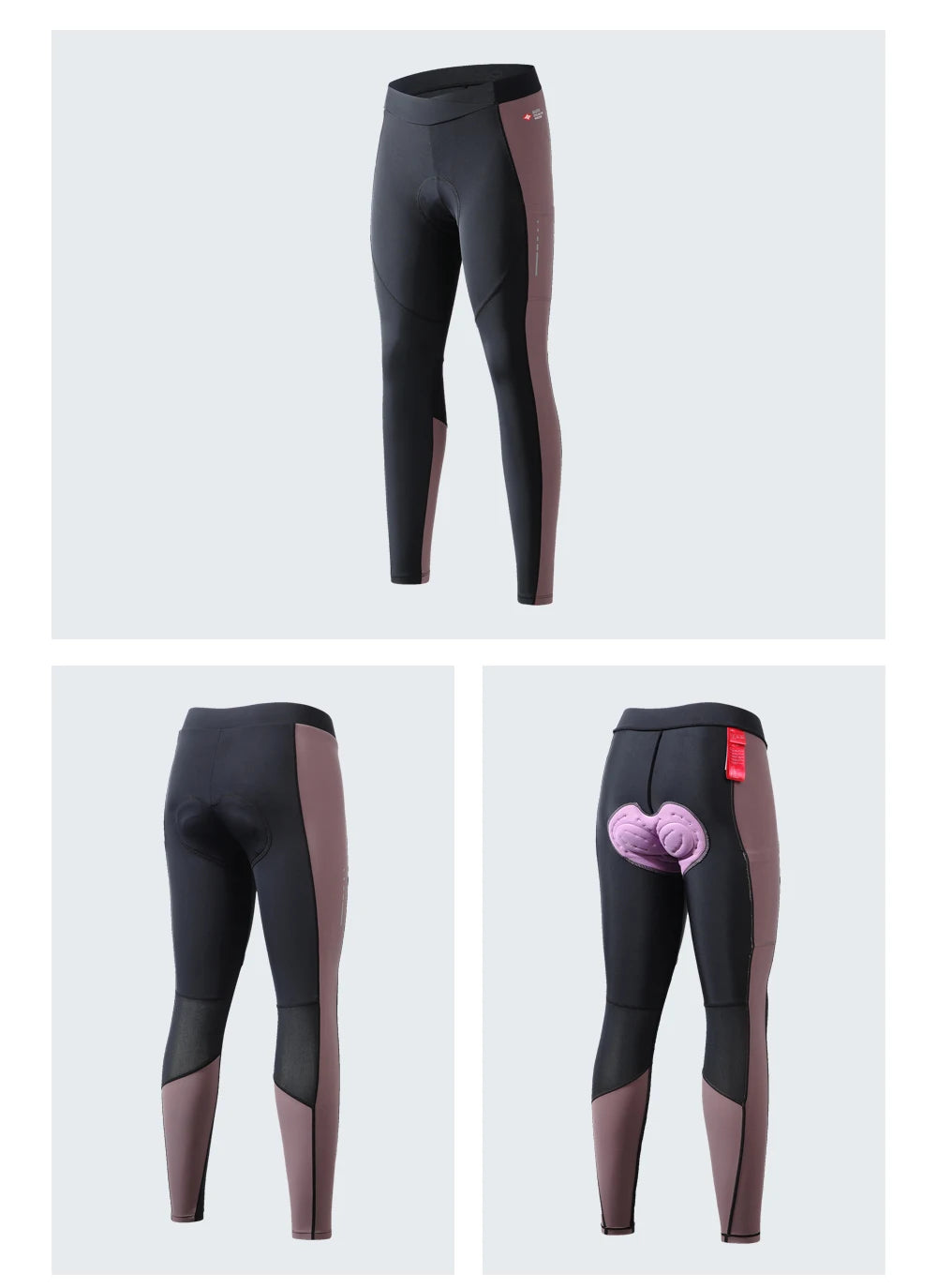 Santic Women's Cycling Long Pants with 3D Padded Breathable Mesh Reflective MTB Biking Tights Bicycle Leggings Sports Trousers