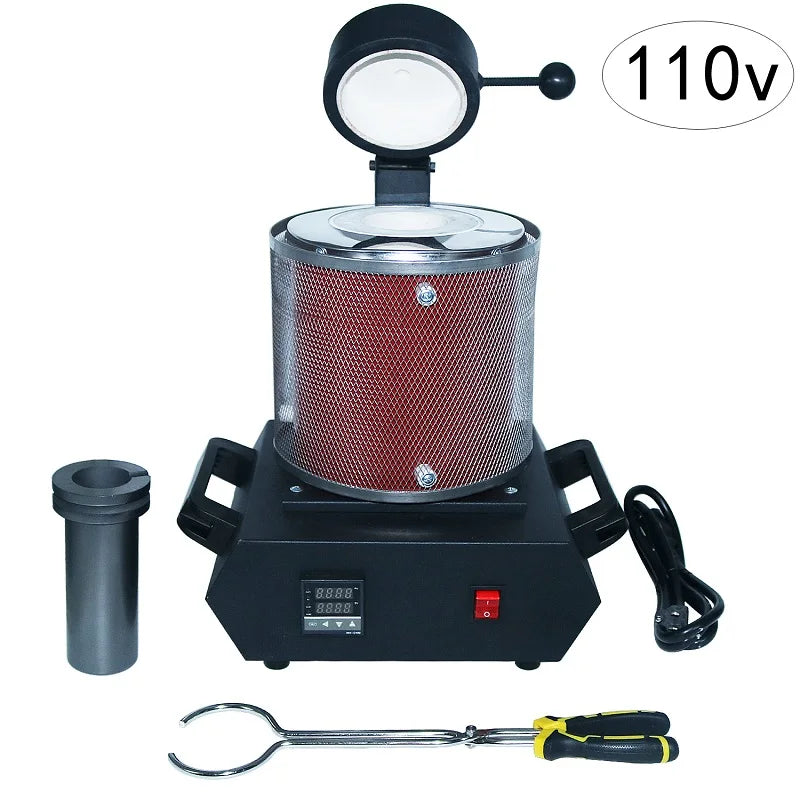 3KG Digital Heating Capacity Refining Precious Metal Silver 2100W Gold Melting Furnace Machine Jewelry Casting Tool