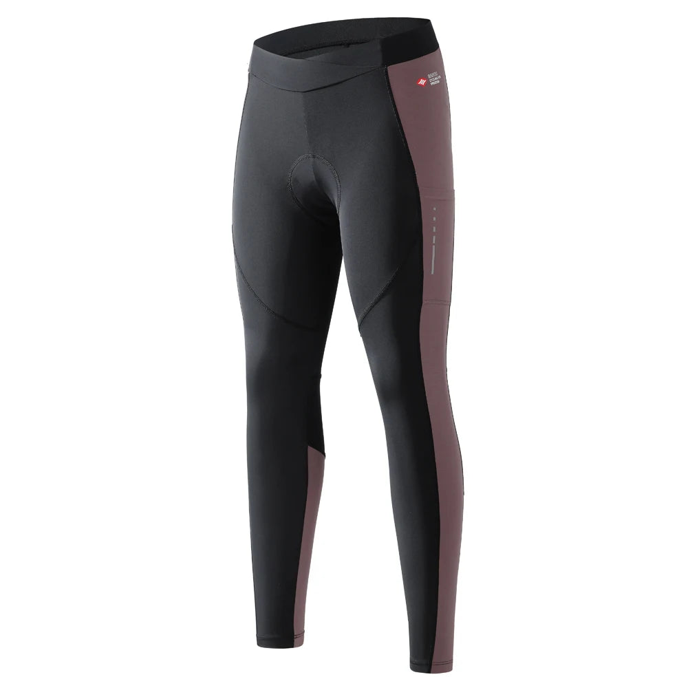 Santic Women's Cycling Long Pants with 3D Padded Breathable Mesh Reflective MTB Biking Tights Bicycle Leggings Sports Trousers