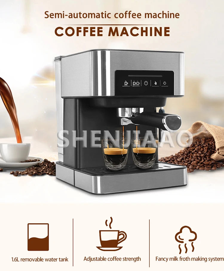 LZHZXY Espresso Coffee Machine 20 Bar Steam Semi Automatic Touch Screen