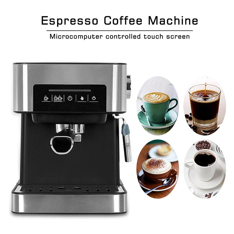LZHZXY Espresso Coffee Machine 20 Bar Steam Semi Automatic Touch Screen