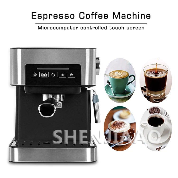 LZHZXY Espresso Coffee Machine 20 Bar Steam Semi Automatic Touch Screen