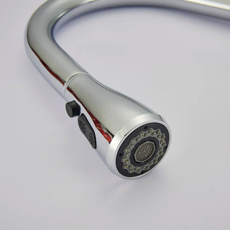 Rozin Pull Out Gourmet Kitchen Faucet Tap SUS304 Black Single Handle Kitchen Sink Mixer Tap 2 in 1 Spout Hot Cold Water Crane