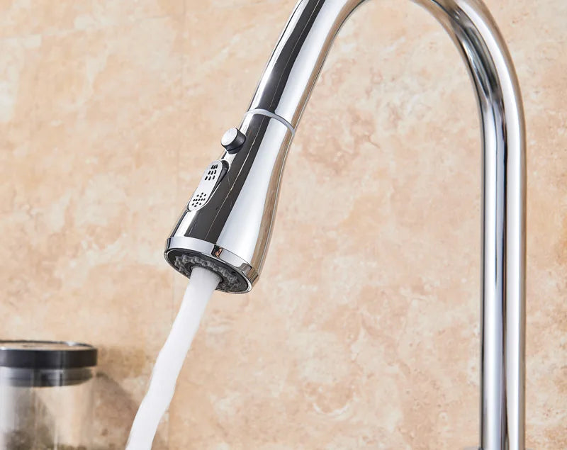 Rozin Pull Out Gourmet Kitchen Faucet Tap SUS304 Black Single Handle Kitchen Sink Mixer Tap 2 in 1 Spout Hot Cold Water Crane